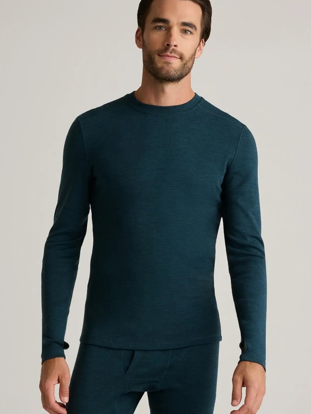 Quince Men's Merino Wool Long Sleeve Base Layer Tee XL T-Shirt Teal Green